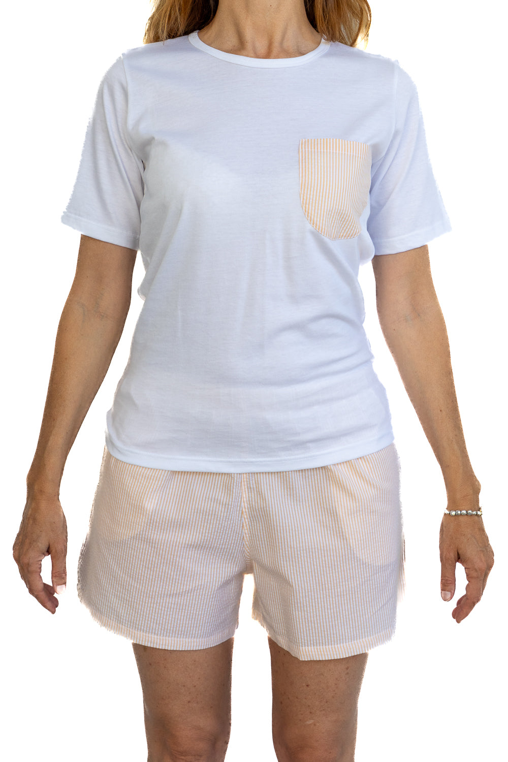 Pigiama tshirt + pantalone corto tessuto camicia