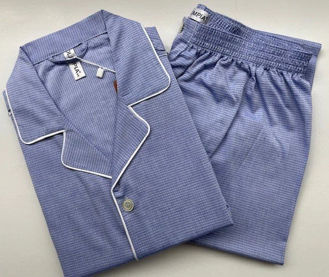 Pigiama azzurro jacquard