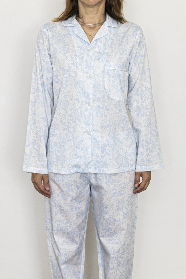 Pigiama donna fiori azzurro - foto 2