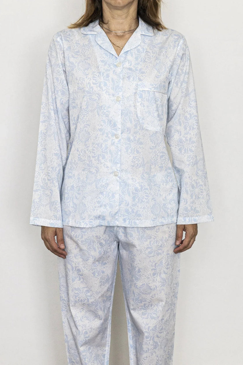 Pigiama donna fiori azzurro - foto 2