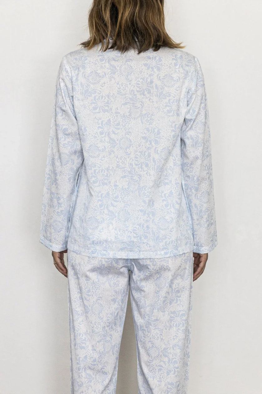 Pigiama donna fiori azzurro - foto 3
