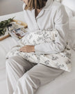 Pigiama donna riga avorio