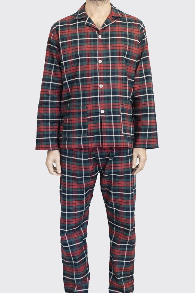 Pigiama flanella tartan rosso