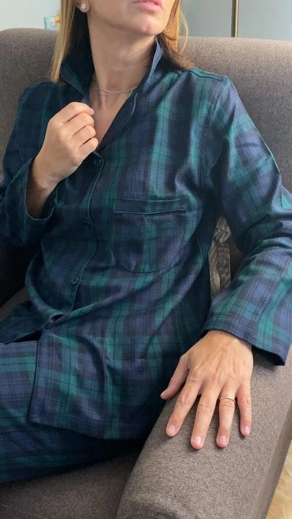 Pigiama flanella tartan verdone - foto 2