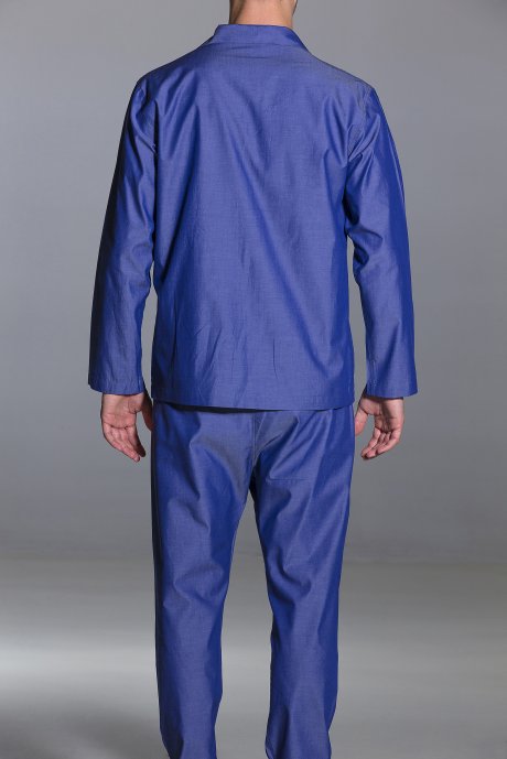 Pajama in plein blue cotton